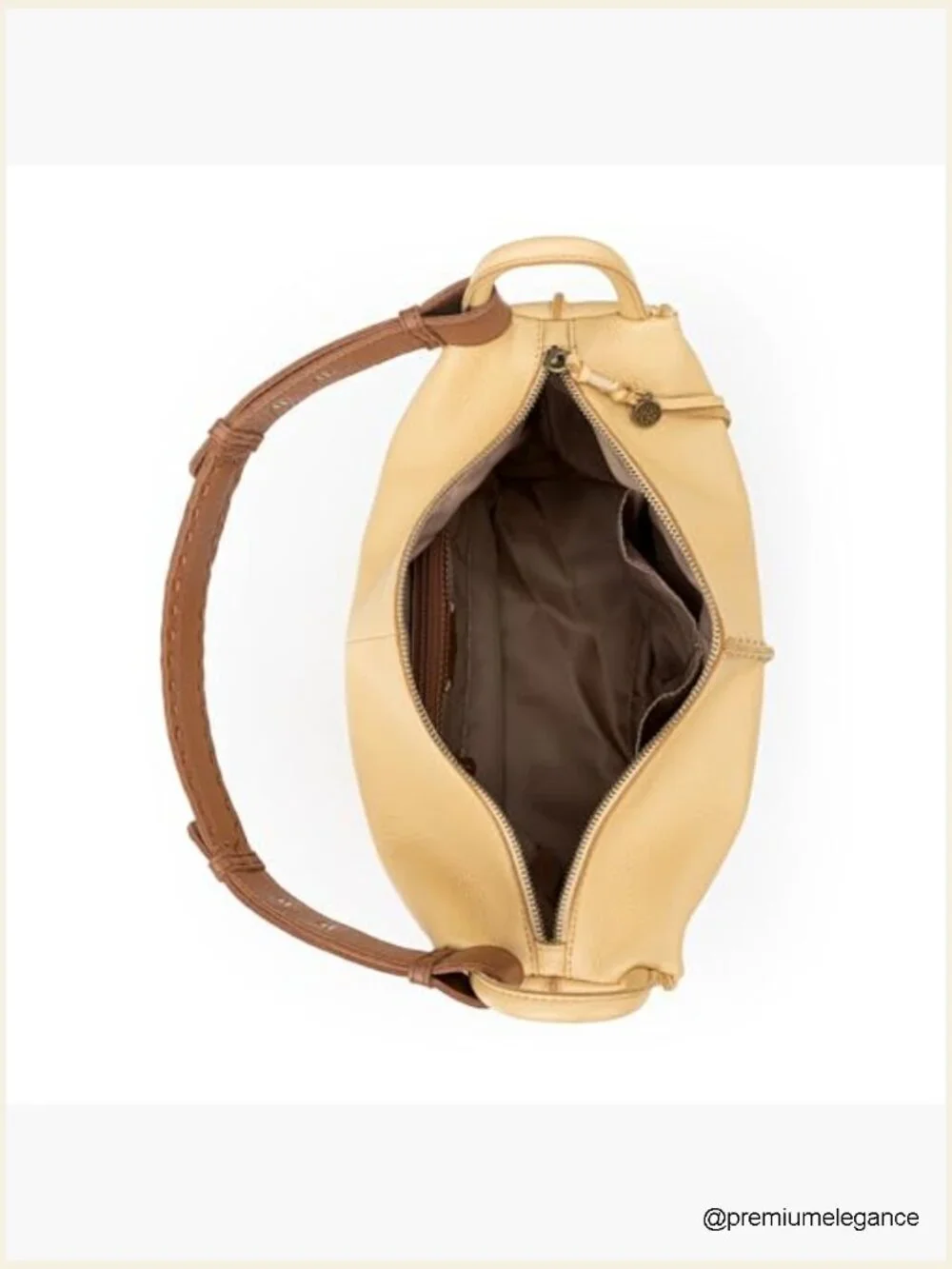 Large Leather Hobo Purse with Zipper Pocket - Everyday Travel Handbag